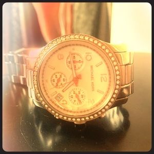 Michael Kors silver rhinestone watch
